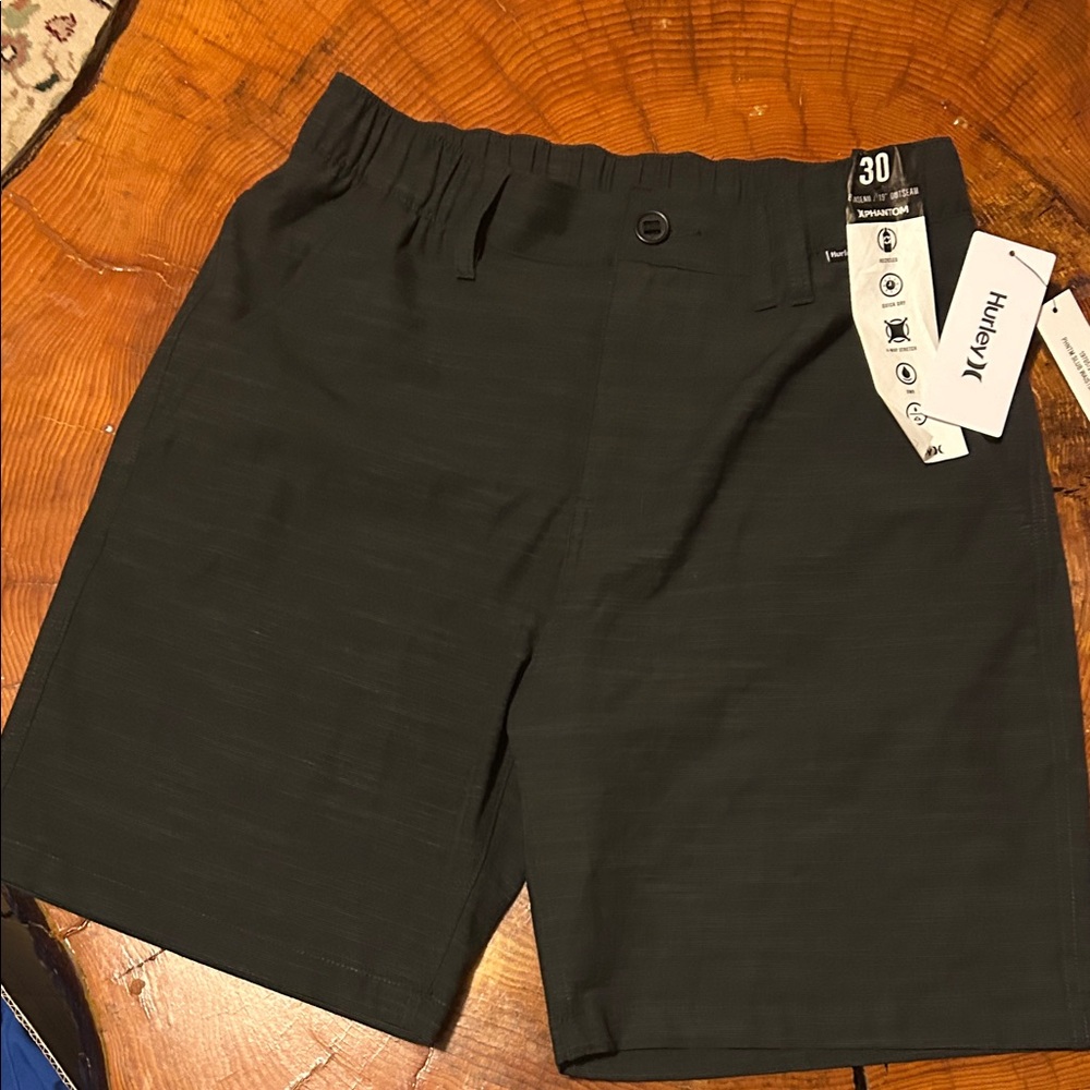 Hurley Men's Dark Gray Hybrid Phantom 30 Slub Shorts 8” inseam/ 19” outseam NWT
